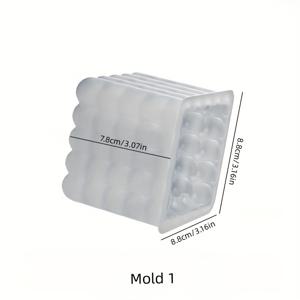 TEMU 마법의 큐브 디자인 캔들 만들기 실리콘 몰드 1개, 버블 캔들 실리콘 몰드-버블 큐브 캔들 주조 실리콘 몰드-필러 캔들 몰드-DIY 석고 몰드