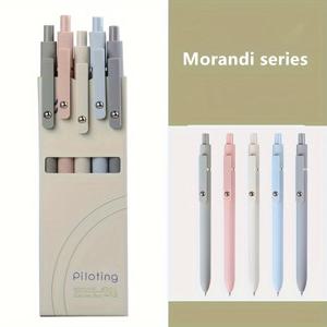 TEMU 빠른 건조 컬러 젤펜 5개 세트, 블랙 롤링볼펜, 0.5mm 극세필, 리트랙터블 펜, 집/학교/사무실용 부드러운 필기