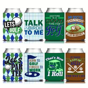 TEMU 12-팩 골프 테마 캔 쿨러 슬리브, 패브릭 스포츠 음료 커버, 생일, 결혼식, 집들이, 퇴직, 기념일, 크리스마스, 추수감사절, 새해 축하에 이상적, 전기 불필요, 깃털 없음