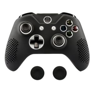 TEMU 엄지 스틱용 부드러운 실리콘 커버, Xbox One S 컨트롤러 미끄럼 방지 보호 제공 - 반투명 클리어, 블랙, 레드, 블루 색상으로 제공되며, 추가 엄지 그립 캡 2개 포함