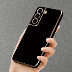 TEMU 폰 케이스: 1 블랙 소프트 쉘 전기도금 패션 클래식 순수 소재 스타일, 갤럭시 S23 S23울트라 S22 S21 S20FE A54 A53 52 A51 A34 A33 A32 A24 A23 A14 A12 호환