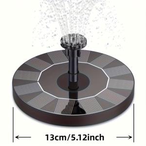 TEMU One Solar Fountain, 태양광 에너지로 작동하는 새 목욕통 펌프, 정원, 연못, 수영장 및 야외 새 목욕통의 음용수를 위한 독립형 휴대용 플로팅 분수 펌프