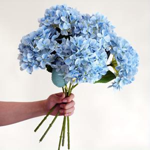 TEMU 리얼리스틱 실크 수국 꽃다발 5개 세트 - 긴 줄기의 풍성한 대형 꽃, 인조 웨딩 센터피스, 홈 데코, 크리스마스, 부활절, 발렌타인데이, 어버이날용 - 꽃병 미포함, 테이블 센터피스, 대량 인조 꽃