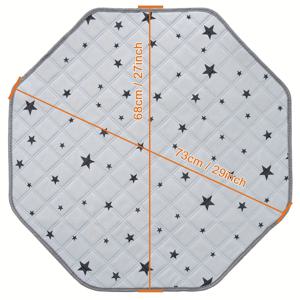 TEMU 팔각형 세탁 가능한 강아지 배변 훈련 패드 - 별이 빛나는 밤하늘 디자인의 재사용 가능 방수 및 흡수성 애완동물 침대, 강아지, 켄넬, 집 및 실내 사용을 위한 내구성 있는 폴리에스터