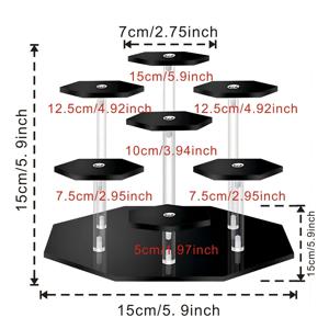 TEMU 1개 클래식 아크릴 디스플레이 스탠드, 3/4/7단 미니 피규어 쇼케이스, 팔각형 라운드 제품 홀더, 액션 피규어, 화장품, 향수, 조각상, 보석, 수집품용 - 독립형, 전기 필요 없음, 높이 27인치 이하, 3.2입방피트 미만 저장 용량, 미니 인형 디스플레이, 제품 디스플레이