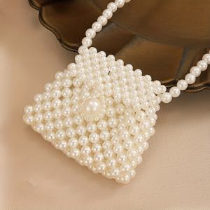 TEMU 핸드메이드 패셔너블 활용도 높은 귀엽고 가벼운 진주 대각선 크로스백, 휴가 및 놀이용 소형 핸깅백, 무대 및 패션 액세서리 가방, 십대용