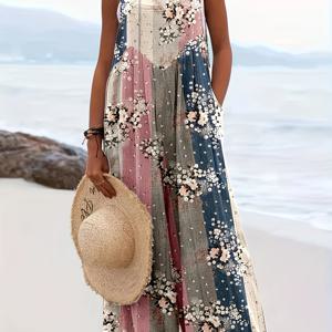 TEMU 2026년 봄/여름 스타일리시하고 편안한 의상. 아름다운 캐주얼하고 다재다능한 긴 바지가 특징입니다. 이 넉넉한 핏의 플로럴 프린트 점프수트는 해변 휴가에 완벽하며 여성에게 훌륭한 선물이 될 것입니다. 특별한 할인 가격에 구매 가능합니다.