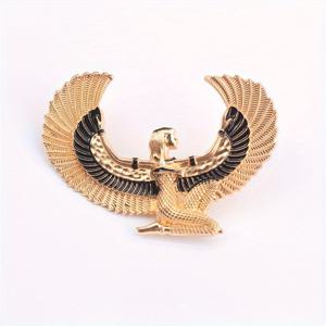 TEMU 빈티지 이집트 여신이 장식된 에나멜 마감이 있는 레트로 스타일 브로치. 날아다니는 독수리 디자인되었으며, 캐주얼한 연회 및 코스튬 추가에 적합합니다.