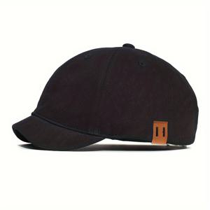 TEMU 고품질 가죽 라벨 야구 모자, 독특한 작은 챙, 힙합 스타일 및 스트리트 캐주얼 스포츠 패션에 완벽