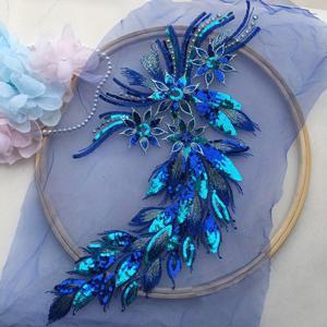 TEMU 황금색 파란색 핑크색 봉숭아새 깃털 스티커 천 장식 패치 아플리케