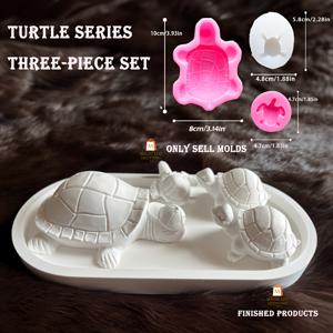 TEMU 3개 세트, 바다 거북이 시리즈 3피스 세트, 거북이 몰드 세트의 3가지 모양 세트, 실리콘 몰드 세트, 부드러운 세라믹 클레이 석고 모형