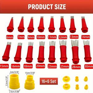 TEMU 19pcs/22pcs 재사용 가능한 플라스틱&스테인리스강 수축성형기 노즐 키트 - 범용호환, 내구성 있는 마무리 도구 세트로 매끄러운 선을 위한 P, DIY 프로젝트에 적합하며, 베이스 & 보호캡이 포함되어 있습니다. 홈개선, 에르고노믹 디자인, 정밀 노즐, 고품질 마감, 견고한 구조, 접착제 도장기, 전문 시공업체, 수공예도 필요