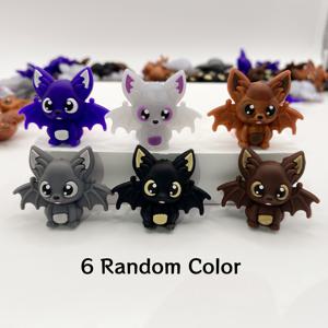 TEMU 할로윈 실리콘 펜 장식 구슬, 귀여운 박쥐 실리콘 구슬 6개 세트, 실리콘 비즈 펜 만들기용 루즈 고무 실리콘 구슬