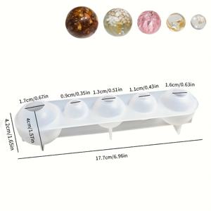 TEMU 실리콘 구형 수지 몰드 세트, 수지 주조 및 보석 제작을 위한 둥근 볼 심리스 모양 - 공예 및 장식을 위한 내구성 있는 구체 몰드 키트