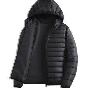 TEMU 남성용 패딩 후드 코트, 가을/겨울용 따뜻한 패딩 상의, 남성 아우터웨어
