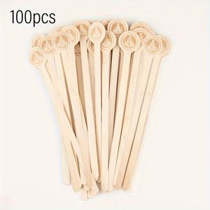 TEMU 100/50개 나무 커피 스터러, 5.9인치 파티용 일회용 커피 스틱, 핫코코아 차 우유 로스터테일 커피 바 액세서리