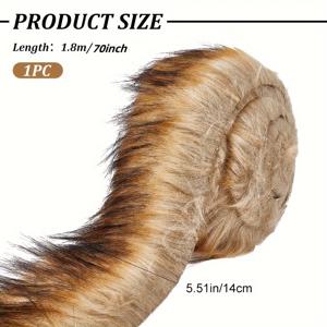 TEMU 1.8미터 x 14센티 모조 여우 모피 플러시 리본 롤, 크리스마스 브라운, 플러시 원단, 3X71 아트 모조 모피 합성 원단 트림, 플러시 원단 재단, 재봉 플러시 원단 컷, 겨울 공예, 의류, 담요, 아플리케