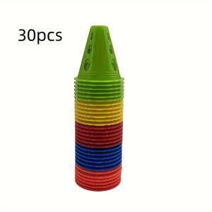 TEMU 30/50팩 멀티컬러 하이휠 스케이트 스테이크, 미니 8cm 소형 롤러스케이트 페그 - 바람 차단 및 장애물 마킹용 컷아웃 디자인 (축구 훈련용)