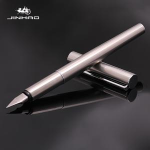 TEMU 1개 진하오 35 시리즈 스테인리스 블랙 매트 만년필 - 인체공학적 디자인, 스냅 캡 클로저, 미세 & 중간 펜촉, 서예 및 사무용, 학생과 교사를 위한 이상적인 선물, 디자인, 부드러운 필기감