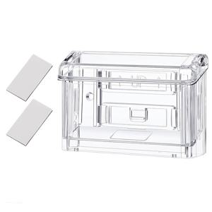 TEMU 투명한 디자인과 필착식 설치 방식을 특징으로 하는 야외 벽걸이형 아크릴 명함 홀더 1개입