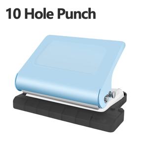 TEMU 메탈 10홀 펀치 & 멀티 컬러 30홀 루스 리프 바인더 링(10개) B5 용지에 26홀, A4에 30홀, A5 책에 20홀 만들기용, 비전기식, 배터리 없음