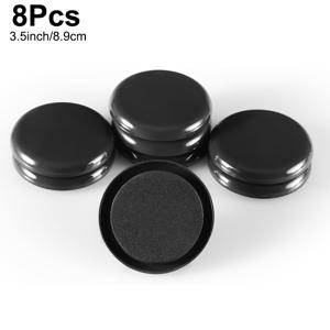 TEMU 8개 세트 헤비듀티 가구 슬라이더 3.5인치 - 카펫 및 하드우드 바닥용 재사용 가능한 이동 패드, 바닥 보호대, 검정색