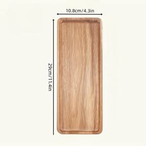 TEMU 1개 직사각형 나무 트레이, 차, 과일, 디저트, 커피, 간식, 케이크, 치즈, 빵 서빙용. 주방 및 식탁 사용에 이상적. 천연 트레이, 장식용 주방 트레이 및 다기능 이드 간식 트레이