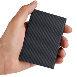 TEMU 카본 파이버 패턴 스테인리스 스틸 카드 홀더 (6개 및 10개 카드 슬롯 포함), 카드 정보 도난 방지 및 자석 방지 기능