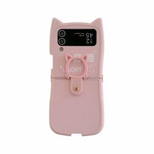 TEMU 삼성 갤럭시 Z 플립 6용 귀여운 고양이 귀 디자인 케이스로 평화, 기쁨, 행운을 가져다드립니다. 새로운 Z 플립 5와 호환되고 Z 플립 4 및 Z 플립 3 휴대폰 케이스 여성용으로 적합합니다.