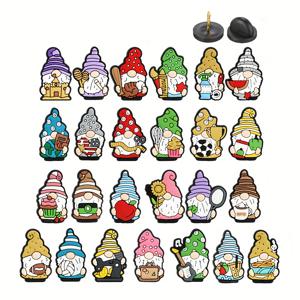 TEMU 25개/세트, 플라스틱, 그린 케이크 애플 배구 노움 시리즈 패턴 핀, 백팩 칼라 수제 장식 액세서리용