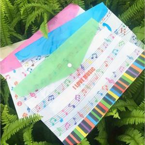 TEMU 귀여운 A4 음악 테마 피아노 악기 문서 가방 12개 세트, 시험 파일 홀더, 학생용 수납 정리함, 문구류 선물