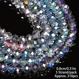 TEMU 2D 플랫 - 6/8mm AB 반투명 커팅 파체드 샤이니 오스트리아 비즈 5줄 컬렉션, 플랫 루스 스페이서 비즈 및 공예 주얼리, 참 귀걸이 및 팔찌용 모음 디자인