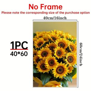 TEMU 1개 대형 부케 유화 벽 예술 - UV 차단 광택 캔버스 포스터, 거실, 침실, 사무실 장식용 - 생동감 넘치는 꽃다발 선물, 카페, 바 - 액자 미포함