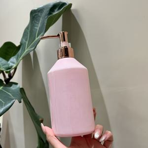 TEMU 1개, 핑크색 리필 가능한 플라스틱 디스펜싱 병, 500ml / 16oz, 샴푸, 컨디셔너, 바디워시, 로션, 화장품 용기용 방수 라벨 - 무향, 욕실 필수품