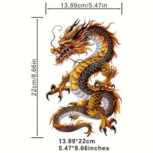 TEMU 6개 골든 드래곤 아이언온 패치 - 복잡한 멀티컬러 비닐 열전달 데칼, 세탁 가능한 DIY 어플리케 티셔츠, 청바지, 후드티, 가방용 - 남성용 노벨티 의류 액세서리