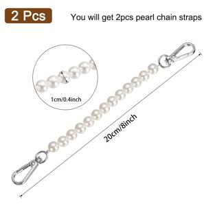 TEMU 2개 세트 인조 핸드백 스트랩, 8인치 핸드백 체인 스트랩 버클 교체용 연장 비즈, DIY 핸드백 장식용, 핸들 및 숄더 스트랩 연장 또는 지갑, 소형 핸드백, 파우치용 장식 체인, 발렌타인데이 웨딩 데코, DIY 지갑 만들기