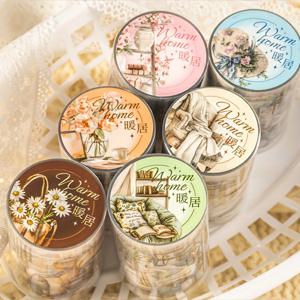 TEMU 6롤 테이프 세트: 풍경 커팅 테이프, 학교 선물 포장 봉인 스티커 - 다양한 장면에 적합한 앨범 및 다이어리용 얇은 스크랩북 스티커, 휴대폰 케이스 & 물병 데칼, 노트북 액세서리, 미술 공예 장식 스티커