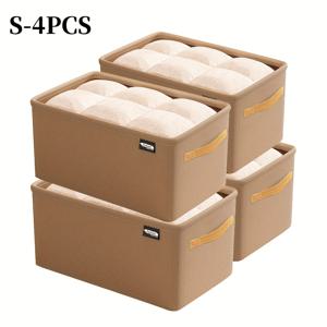 TEMU 4개 세트 접이식 보관함, 홈용 패브릭 보관 상자, 손잡이 있는 의류 보관함, 대용량 의류/장난감 정리함, 공간절약형 옷장/드레스룸/기숙사 정리함, 침대 밑 보관함