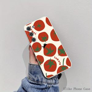 TEMU 휴대폰 케이스 - MF 토마토 고양이 TPU 소프트 보호 2D 폰 케이스, 다양한 삼성 갤럭시 모델용으로 디자인, 남녀 커플 선물로 적합