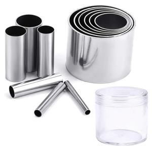 TEMU 보관 상자가 포함된 12개 속이 빈 구멍 펀치 세트, 스테인리스 스틸 원형 링 클레이 커터, 폴리머 클레이 도자기 공예에 적합한 세라믹 도트 엠보싱 몰드 도구