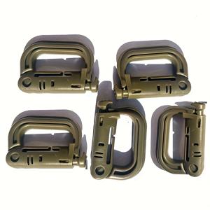 TEMU 플라스틱 야외 등반용 가방 고리 5개 세트, 푸시 오픈 메커니즘 다기능 전술 D자형 스냅 후크