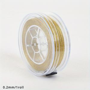 TEMU 금색 및 은색의 초극세사 실이 들어있는 상자. 크기는 0.2/0.4mm이며 팔찌 및 목걸이 제작, 다양한 비즈 주얼리 추가 (브레이드 스타일 포함)용으로 설계되었습니다.