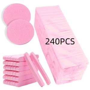 TEMU 240개 압축 페이스 스펀지 | 세안, 각질 제거 마스크, 메이크업 리무버 - 무향, 남녀공용, WUYUZIYHERMEI