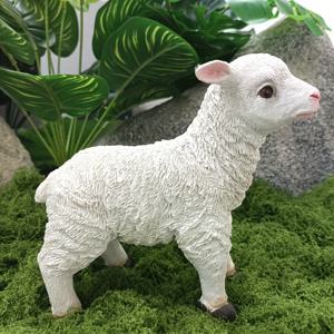 TEMU 원피스 팩, 3개 세트, 현실적인 외관의 마당 양상, 레진 염소 어린양 조각상. 정원 장식용 야외 조각상, 결혼식 파티 장식 및 교회 부활절 장식