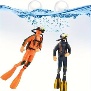 TEMU 귀여운 레진 다이버 수족관 장식 2개 - 생동감 넘치는 수영하는 어항 장식, 현실적인 디자인, 모든 물고기에 적합, 부력 조절 쉬움, 수족관 액세서리