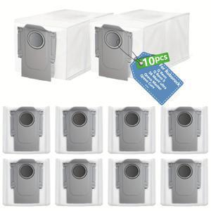 TEMU Roborock Q 시리즈 진공 청소기용 대용량 먼지봉투 10개 세트, 호환 가능한 교체 액세서리, 플라스틱 및 천 소재, Q Revo / Q Revo S / Q Pro / Q Master / Q Curv / Q Slim / S8 MaxV Ultra용