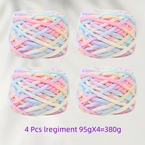 TEMU 부드럽고 편안한 손염색 폴리에스터 얀 4개입 - 생생한 혼합 색상, 100% 폴리에스터 섬유로 제작. 미술 프로젝트에 이상적이며, 두꺼운 얀은 스카프, 모자, 신발, 핸드백 및 베개 커버에 적합합니다.