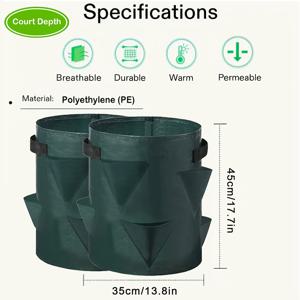 TEMU 멀티-마우스 재배백 10갤런 딸기 토마토 재배용 가든 플랜터, 재사용 가능한 화분 및 허브 키우기 백