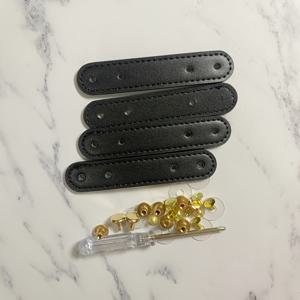 TEMU 4개입 새로운 스냅 수제 직조 가방/지갑 제작 부자재, 더블 홀 PU 소재 벨트 교체 후크 (공예 선물, 지갑 제작, DIY 지갑 제작용)