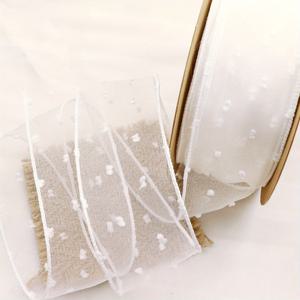 TEMU 폭 5cm, 길이 5야드 시스루 툴 리본 - 스노우 거즈 원단, 웨딩 초대장, 웨딩 크래프트, 케이크 & 부케 장식용 - 다양한 색상